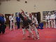 Sensei Mick Grime from Darwen demonstrates on Sensei Phil Hargreaves.